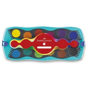 Wasserfarben Faber-Castell Connector 125003, 12 Farben, türkisfarbener Kasten